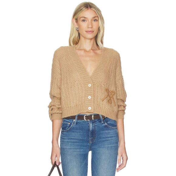 MOTHER Sweaters - MOTHER Denim Puffy Sleeve Varsity Cardigan